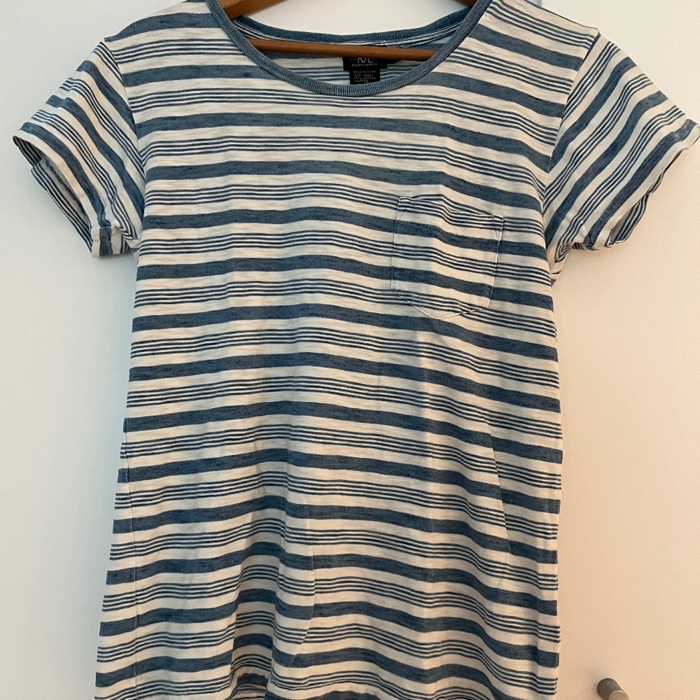 RRL Ralph Lauren Indigo Stripe jersey tee. Size 2
